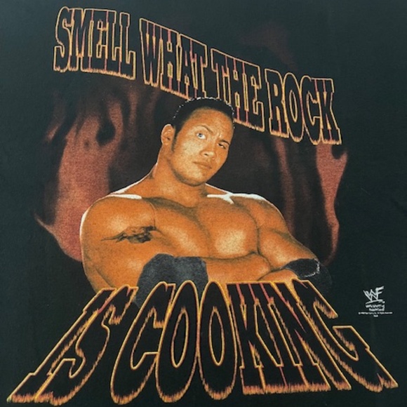 Vintage WWF Can You Smell What The Rock Is Cooking Tee Shirt - Picture 3 of 11